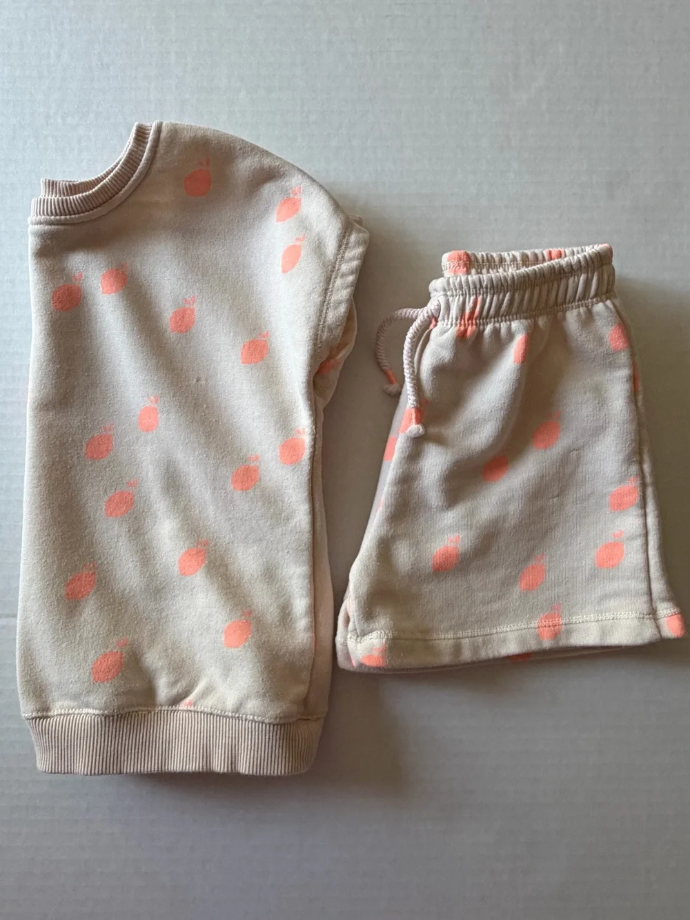Zara Kids Fruit Print Sweatshirt & Shorts Matching Set Size 6